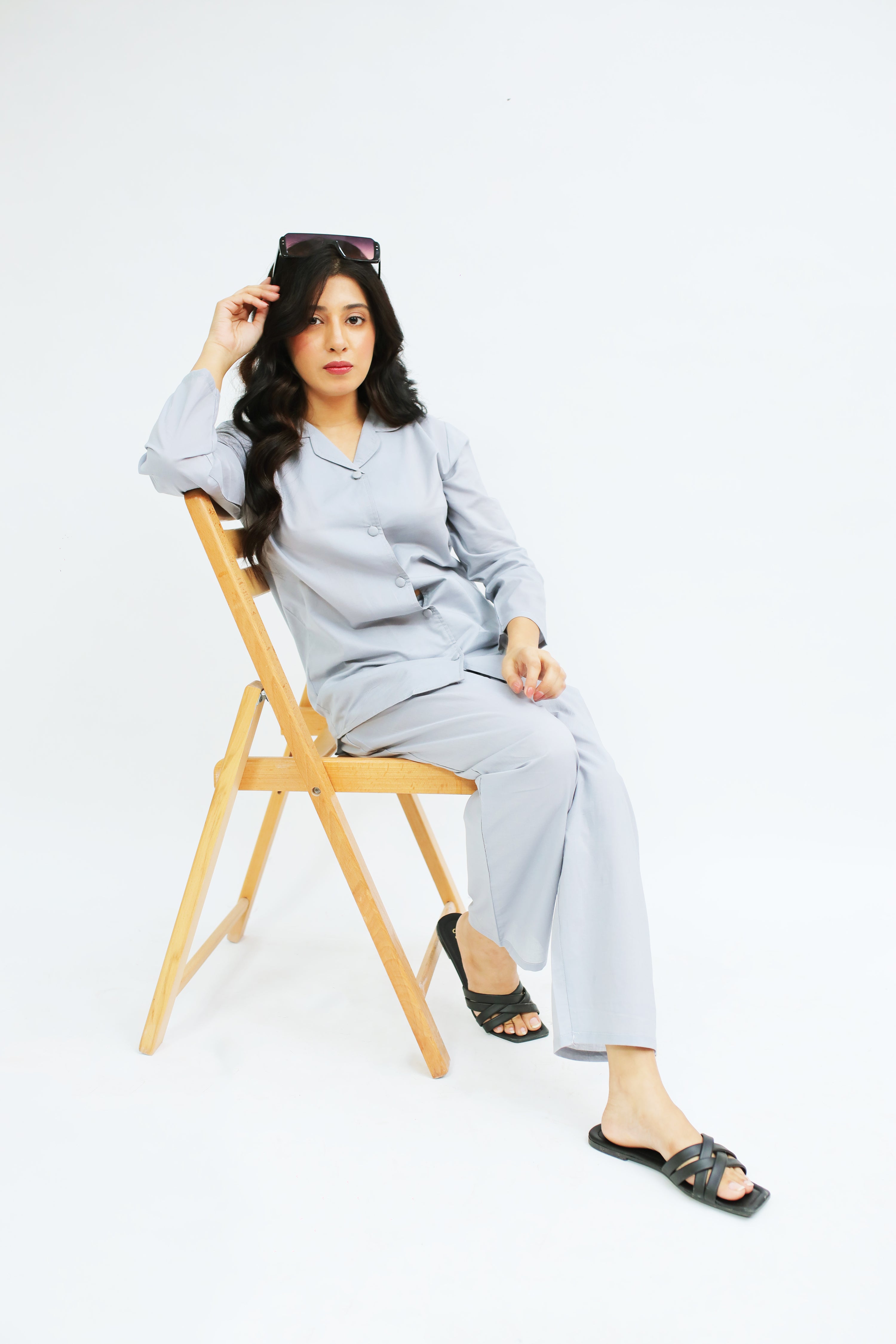 Solid Lawn PJ Set – Grey